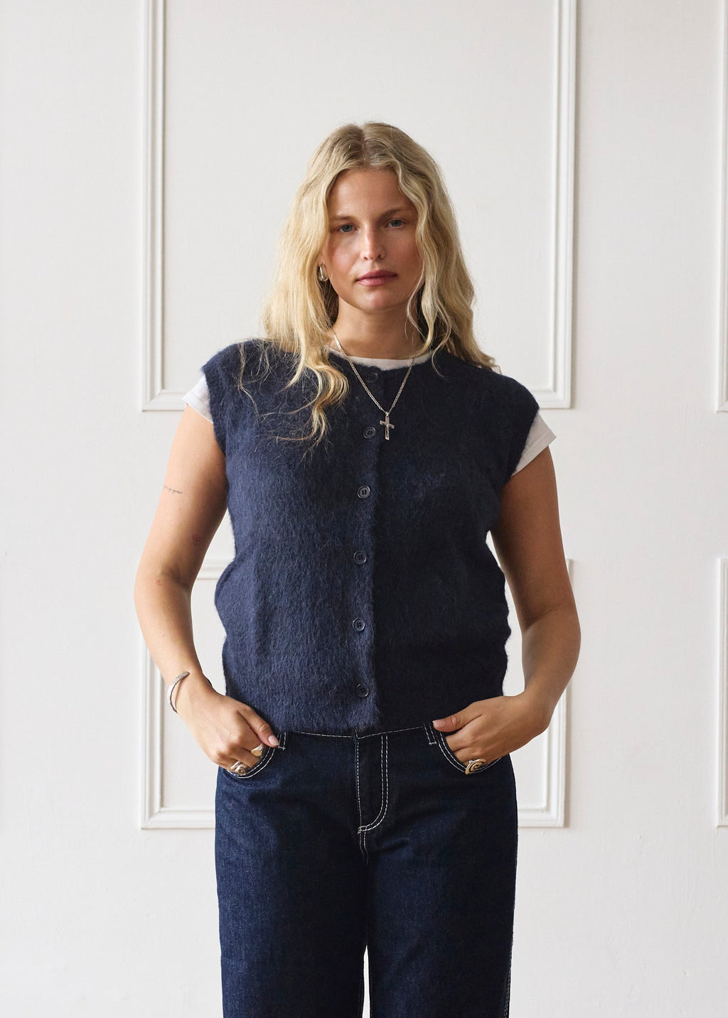 Knit Vest - Navy