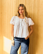 Poppy Blouse - White & Lilac