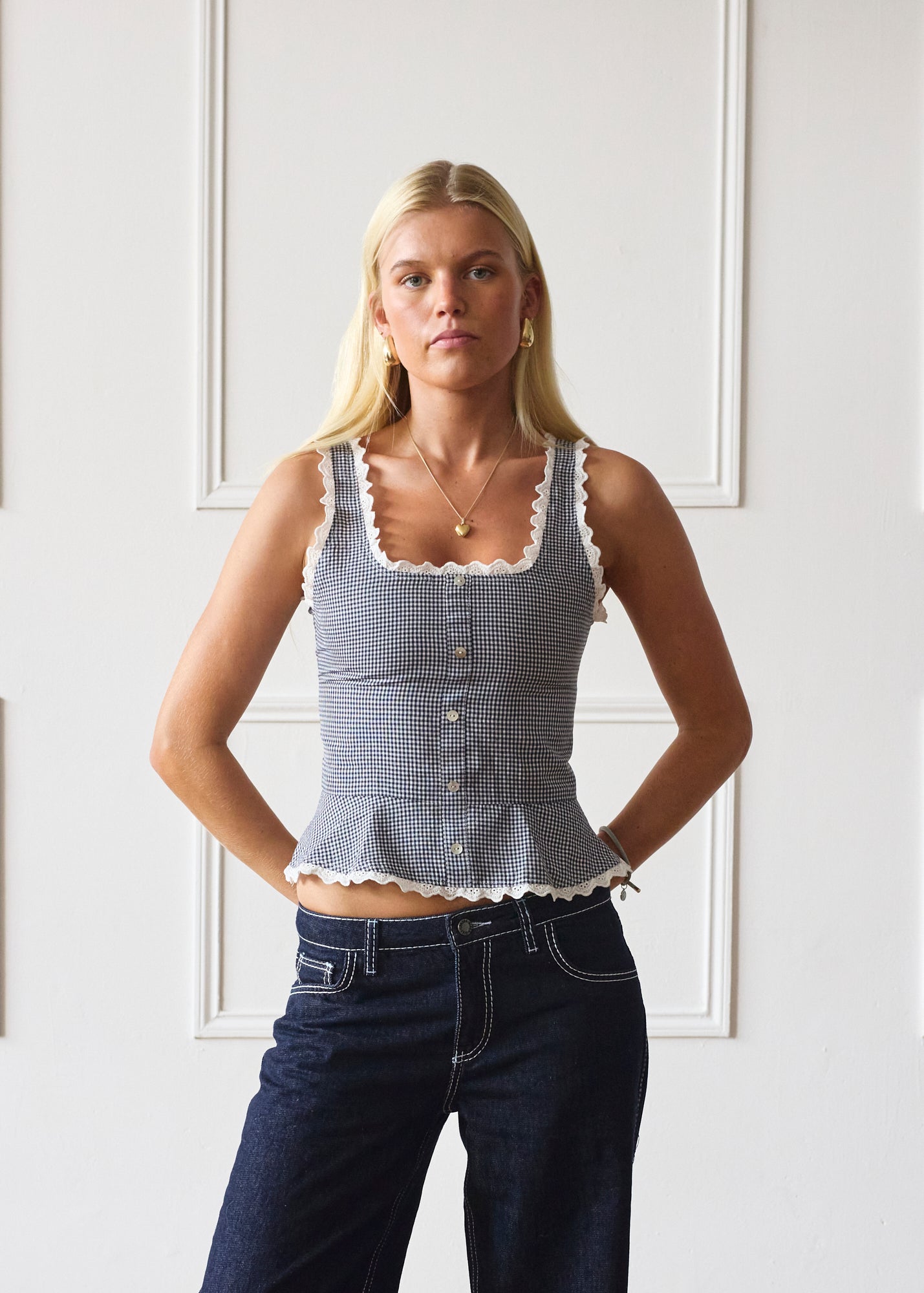 Lola Top - Blue Gingham Secondary image