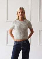 Short Sleeve Knit - Light Grey
