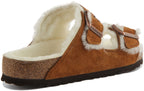 Birkenstock Arizona Shearling Sandale à double lanière en daim poure en vison