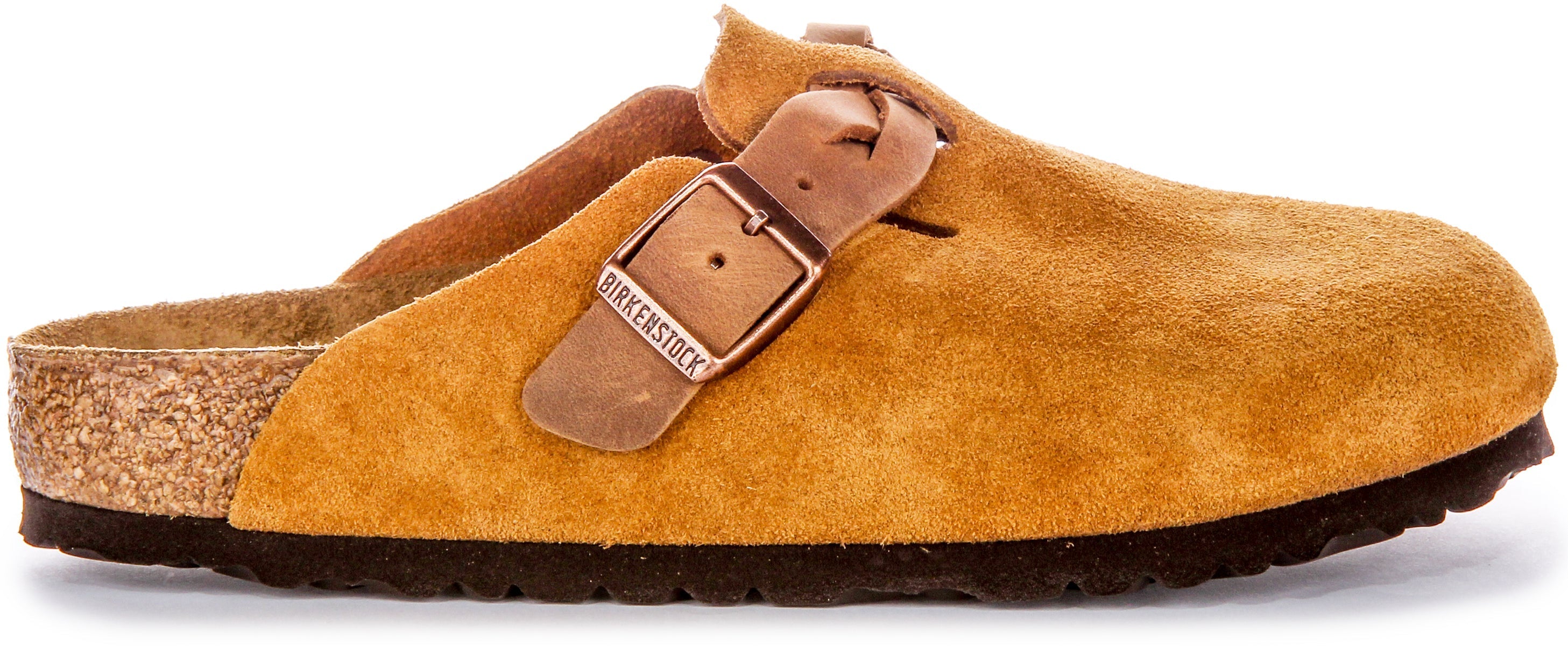 Birkenstock Boston Braided Elegant Pin Sandales Élégantes en Cuir Suédé Mink Secondary image