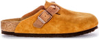 Birkenstock Boston Braided Elegant Pin Sandales Élégantes en Cuir Suédé Mink