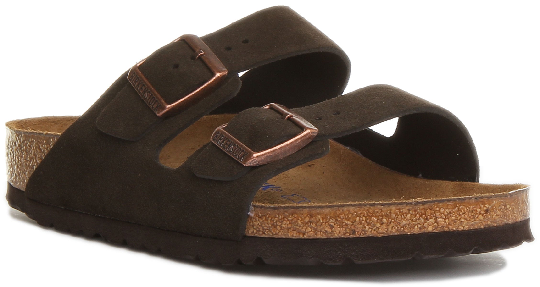 Birkenstock Arizona BS Sandale à double lanière en cuir poure en moka