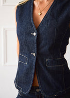 Hani Waistcoat - Dark Wash