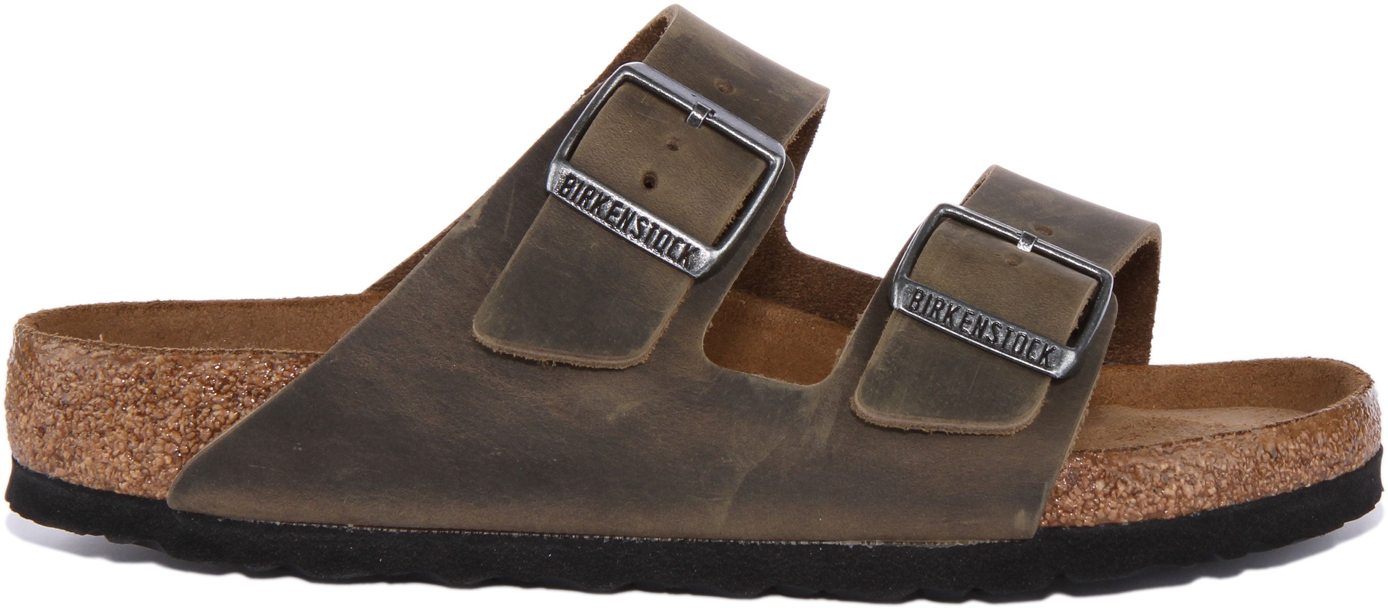 Birkenstock Arizona Sandale à deux brides en cuir nubuck huilé poure en olive Secondary image