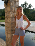 Polly Shorts - Blue Gingham