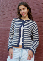 Evie Cardigan - Navy Stripe