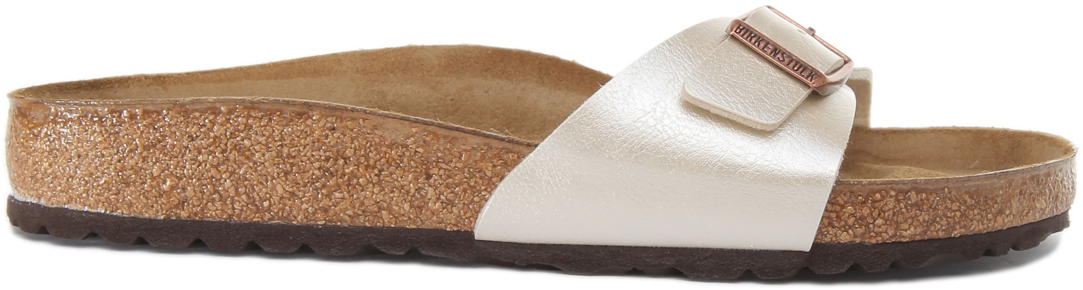 Birkenstock Madrid Sandales Birko Flor à lanière unique gracieux perle pour femmes en blanc Secondary image