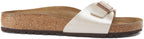 Birkenstock Madrid Sandales Birko Flor à lanière unique gracieux perle pour femmes en blanc