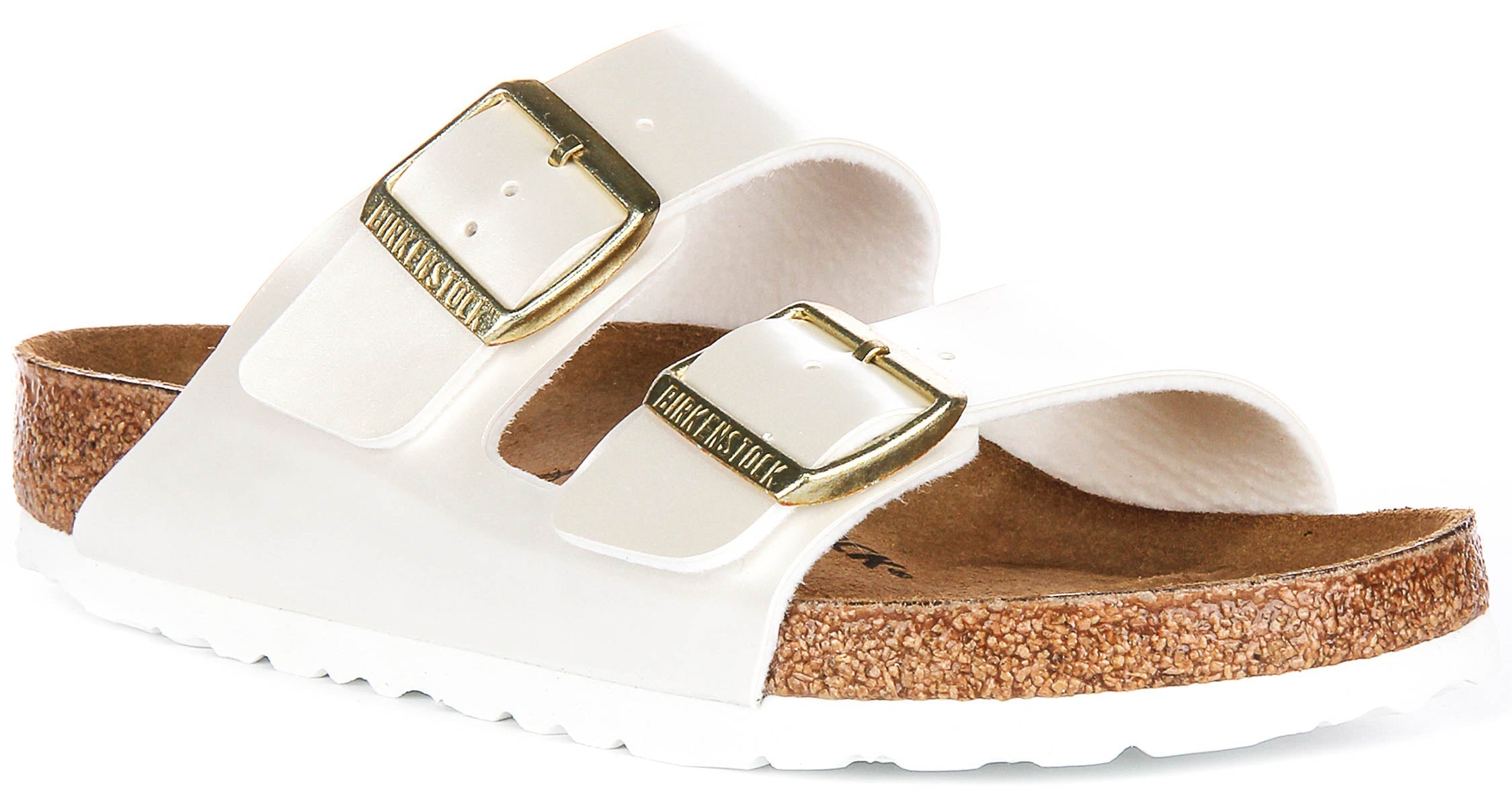 Birkenstock Arizona BS en Blanc Perle pour Enfant | Coupe Standard Main image
