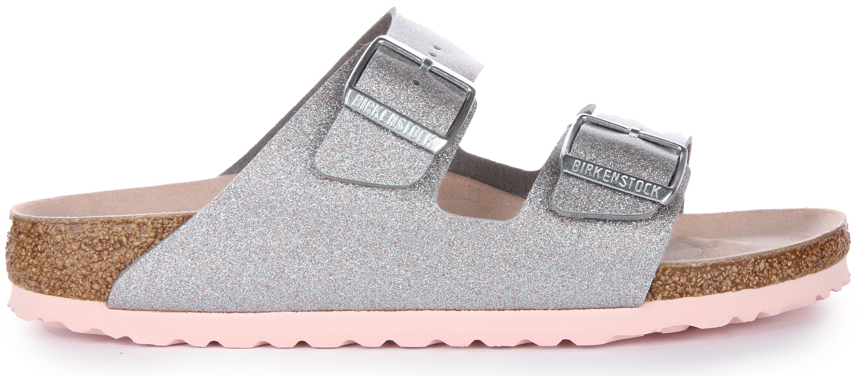 Birkenstock Arizona Sandale Birko Flor à double lanière poure en argent Secondary image