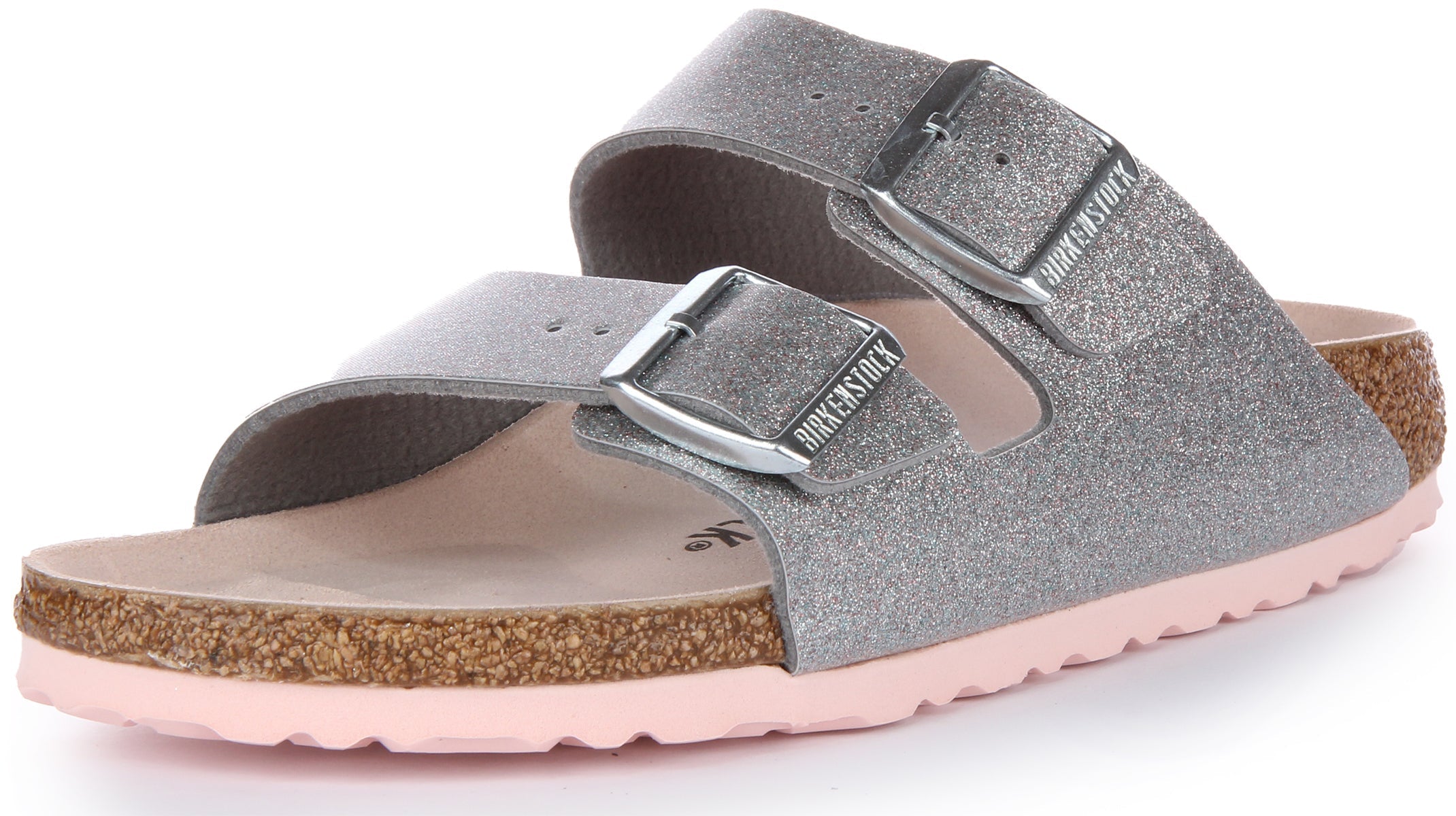 Birkenstock Arizona Sandale Birko Flor à double lanière poure en argent