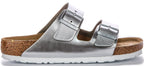 Birkenstock Two Adj Strap Arizona BS Sandales en cuir couleur argent