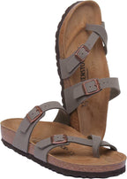 Birkenstock Mayari Sandale électrique à lanières métalliques pour femmes dans pierre
