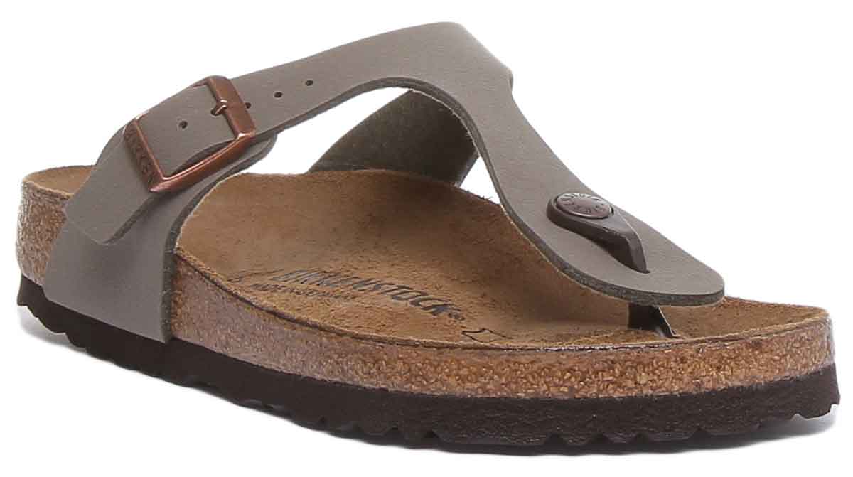 Birkenstock Gizeh sandale pour femmes Birko Flor style string pierre Main image