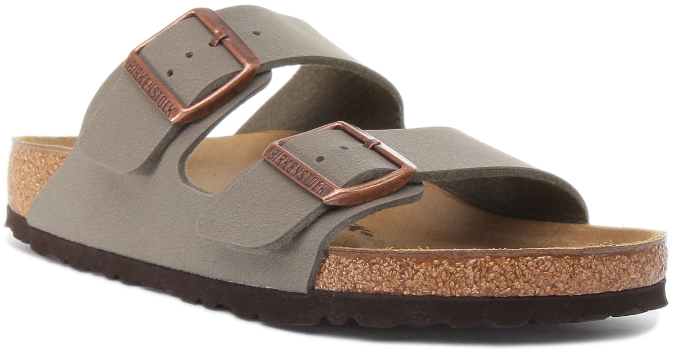 Birkenstock Arizona Sandales Birko Flor à double lanière poures en pierre Main image
