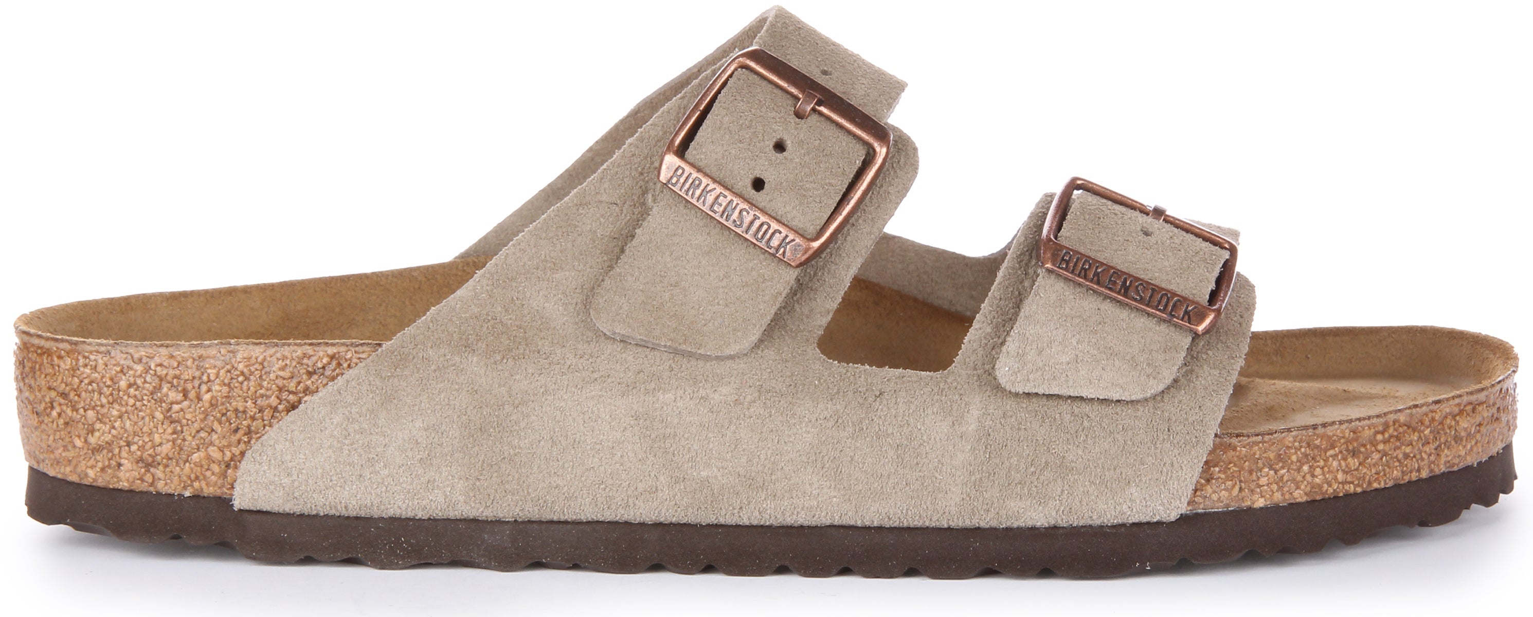 Birkenstock Arizona Sandale en cuir daim poure en taupe Secondary image