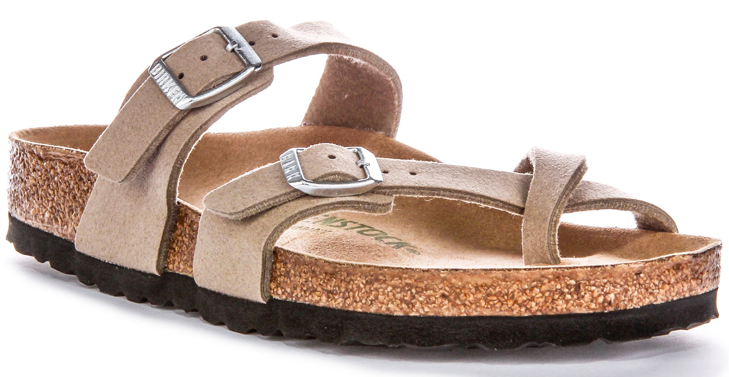 Birkenstock Mayari Sandales Véganes à Boucle d'Orteil en Taupe Main image
