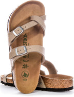 Birkenstock Mayari Sandales Véganes à Boucle d'Orteil en Taupe
