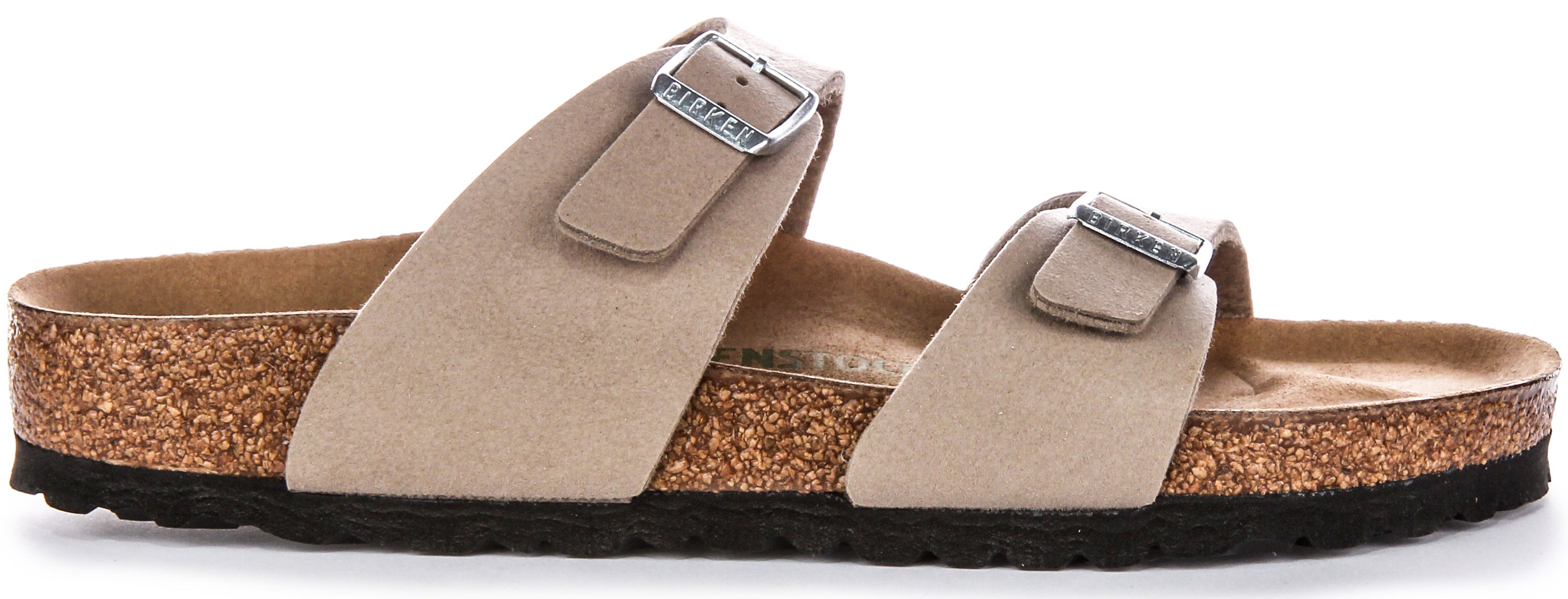 Birkenstock Sydney BS Sandales Véganes à Deux Brides Réglables en Taupe Secondary image