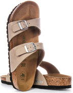 Birkenstock Sydney BS Sandales Véganes à Deux Brides Réglables en Taupe