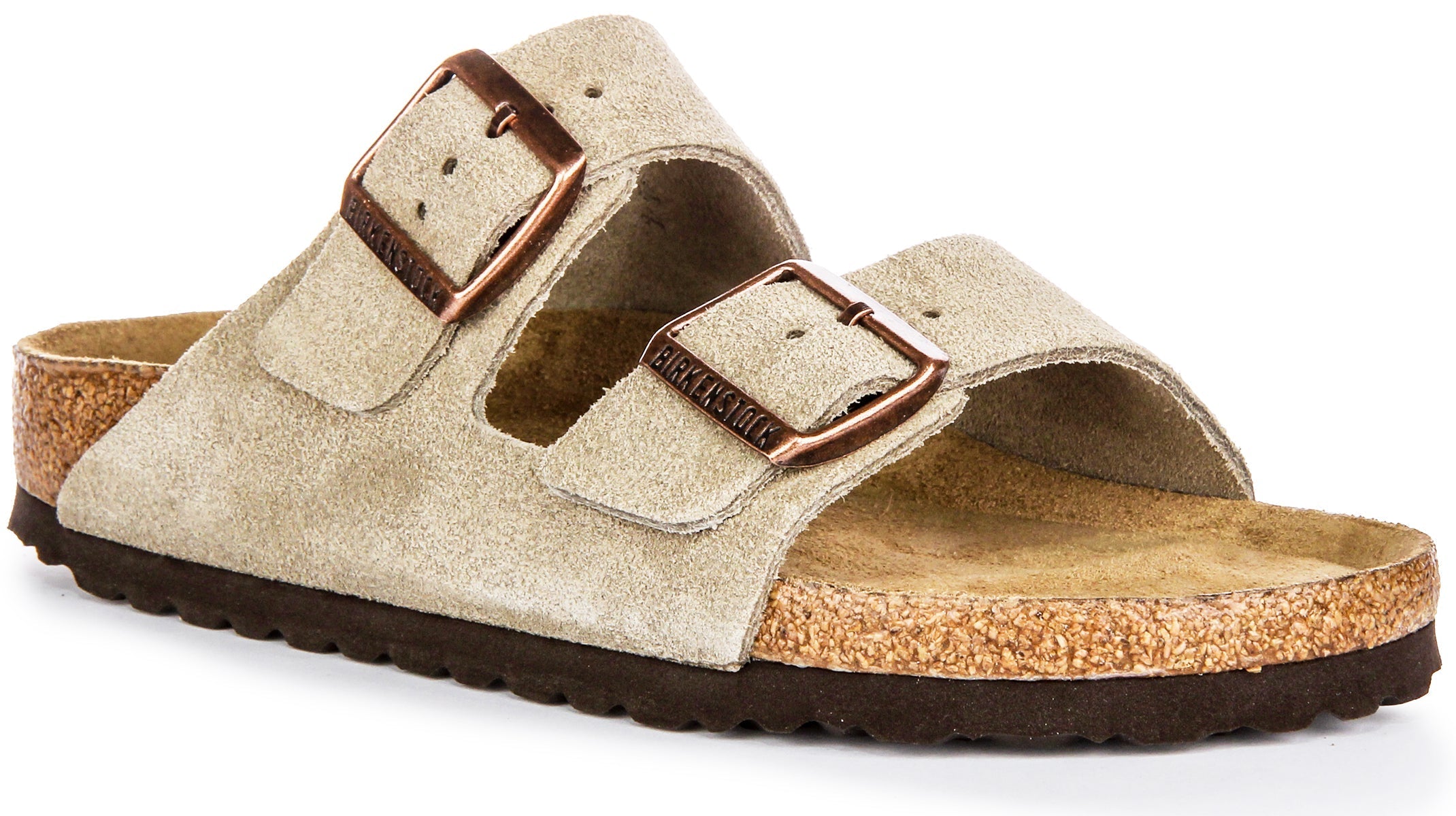 Birkenstock Arizona Semelle Douce Taupe | Coupe Étroit Main image