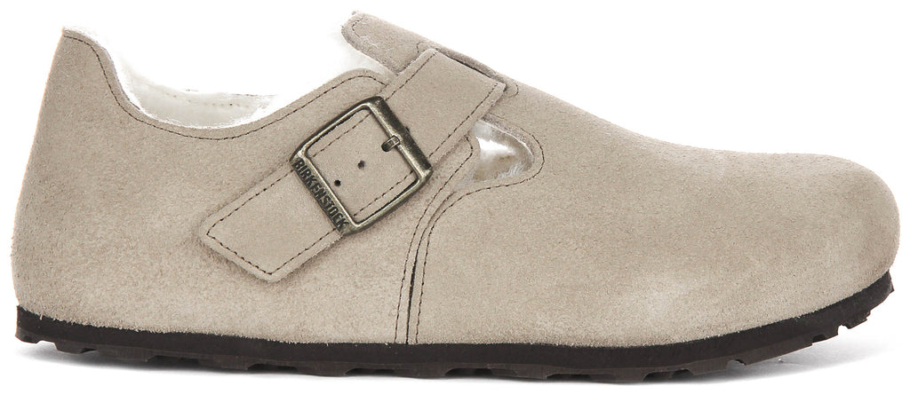 Birkenstock London en peau de mouton taupe | Coupe régulière
