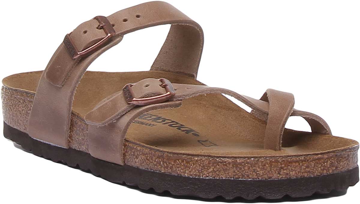 Birkenstock Mayari Sandale à lanières en cuir huilé pour femmes, tabac Main image