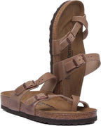 Birkenstock Mayari Sandale à lanières en cuir huilé pour femmes, tabac