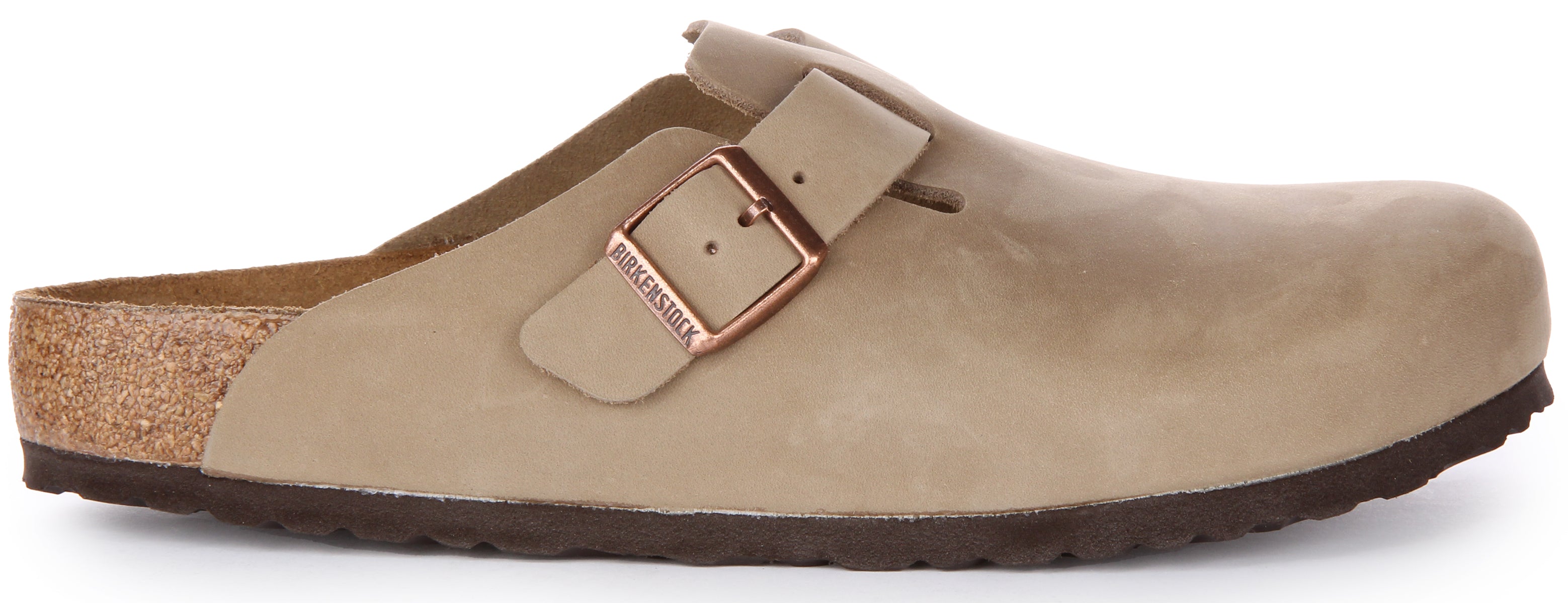 Birkenstock Boston BS Sandale en cuir huilé poure en tabac Secondary image
