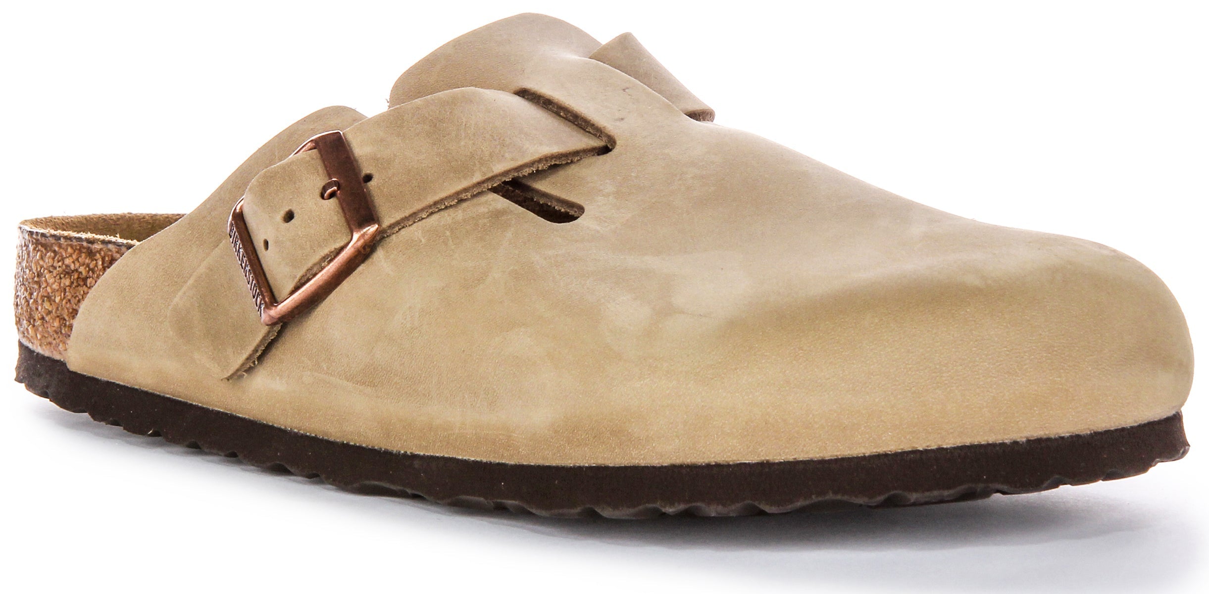 Birkenstock Boston BS Sabot à Grande Boucle Élégante en Cuir Huilé en Tabac Main image