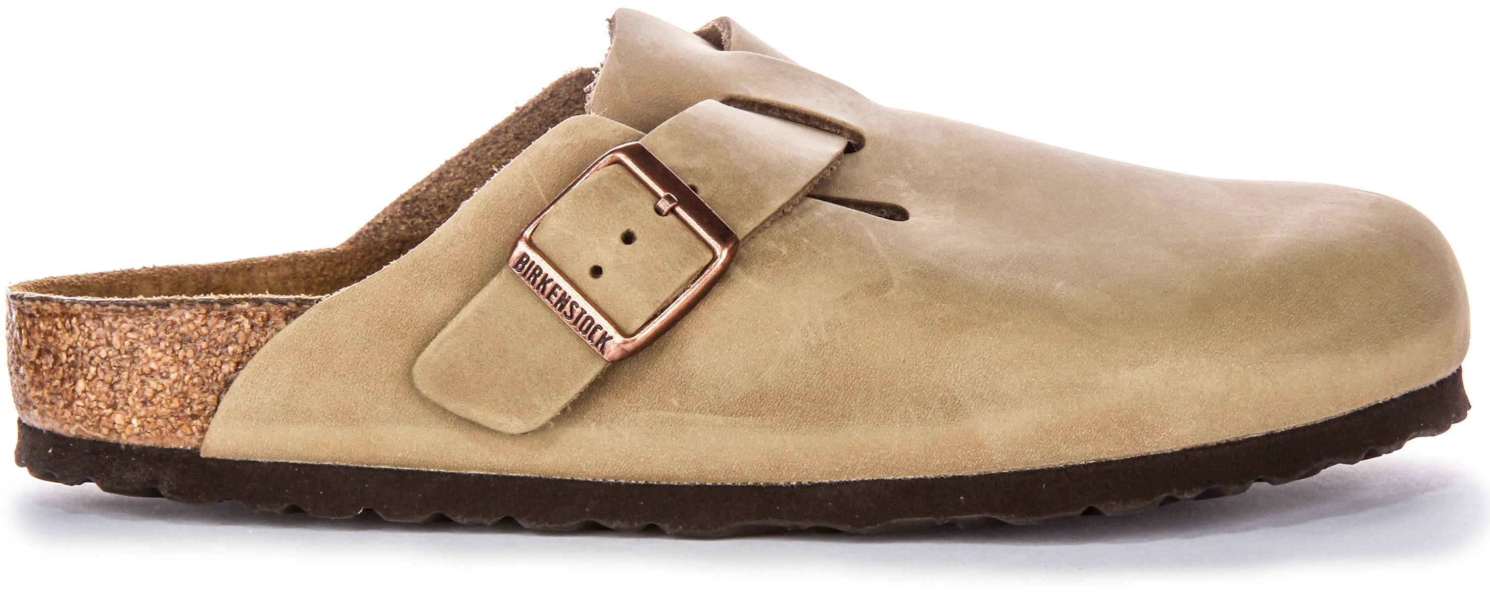 Birkenstock Boston BS Sabot à Grande Boucle Élégante en Cuir Huilé en Tabac Secondary image