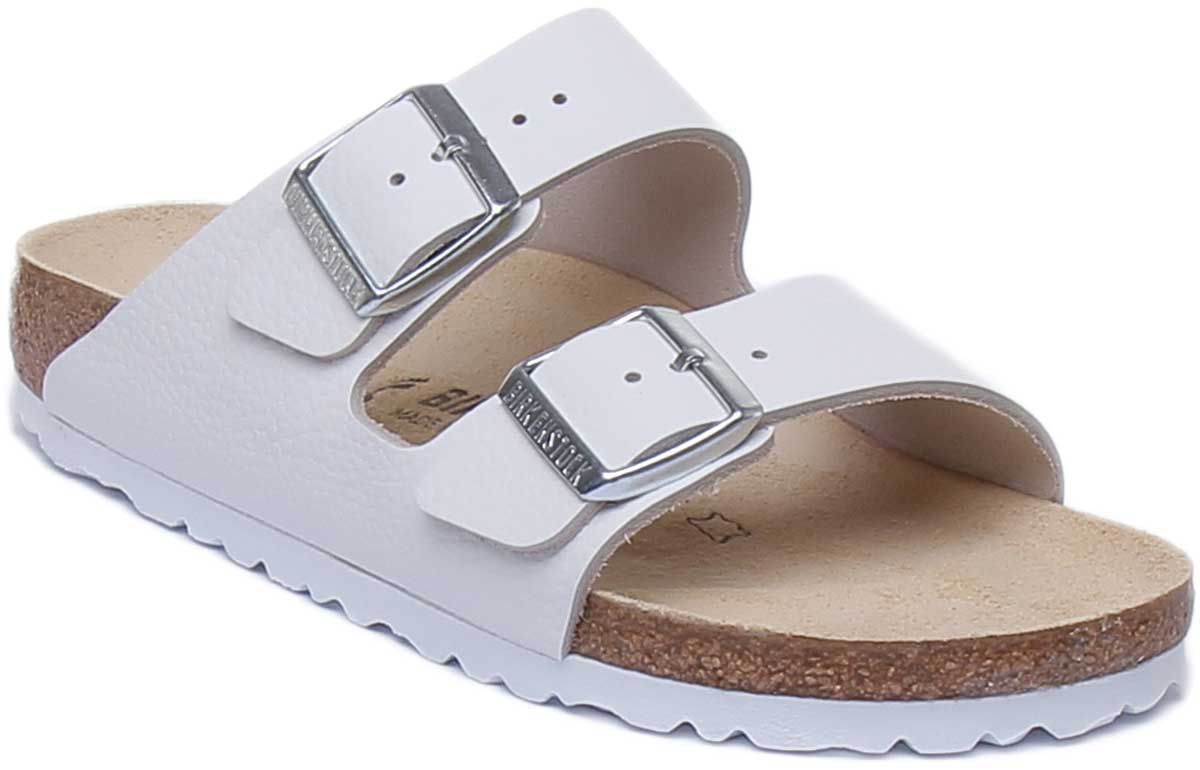 Birkenstock Arizona Sandale à lanières en cuir nubuck pour femmes en blanc Main image