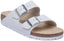 Birkenstock Arizona Sandale à lanières en cuir nubuck pour femmes en blanc