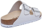 Birkenstock Arizona Sandale à lanières en cuir nubuck pour femmes en blanc