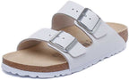 Birkenstock Arizona Sandale à lanières en cuir nubuck pour femmes en blanc