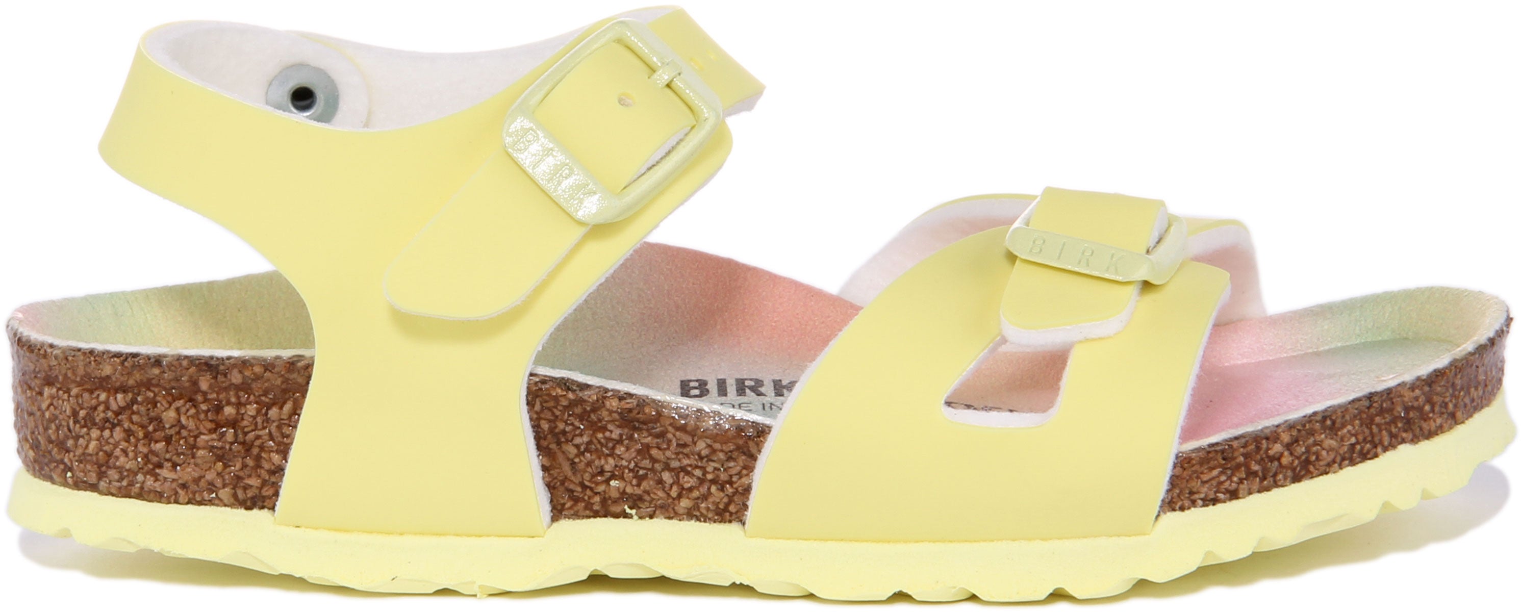 Birkenstock Rio Sandales à lanières en pierre métallique pour enfants en rose Secondary image