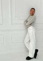 Lila Jeans - White & Brown